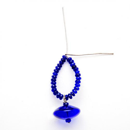 Nancy Chase's Cobalt Blue Glass Earrings - , Contemporary Wire Jewelry, Beads, twist the wires together